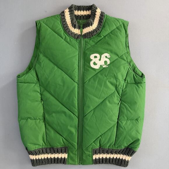 Victoria’s Secret Pink True Pink Love Y2K Green Zip Puffer Vest - Picture 2 of 7